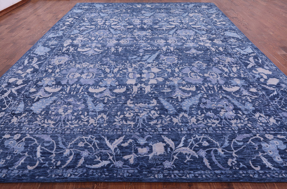 11' 10" X 14' 11" Modern Handmade Wool Rug - Q13048