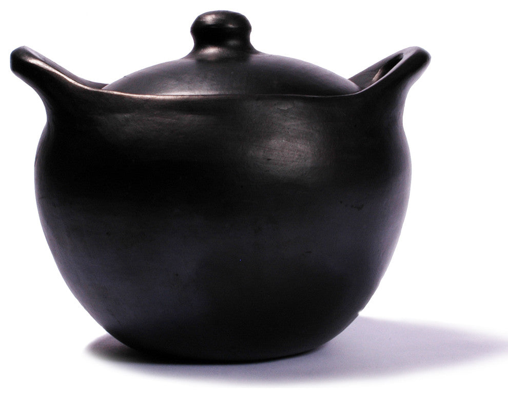 Ancient Cookware, Rounded Chamba Clay Soup Pot, 9.5x10.8x8.5