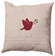 Noel Bird Decorative Throw Pillow, Taupe, 16"x16"