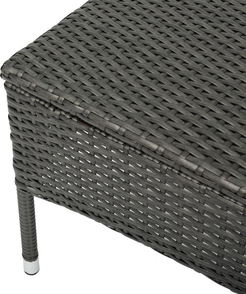 GDF Studio 4-Piece Olivera Outdoor Gray Wicker Chat With Cushions Set