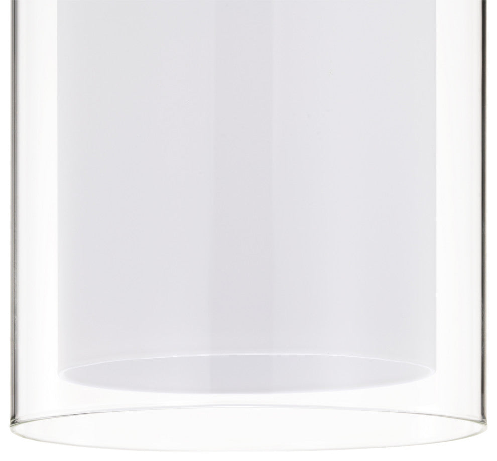 Daley 1-Light Matte Black Mini Pendant With Clear Glass and White Glass Shades