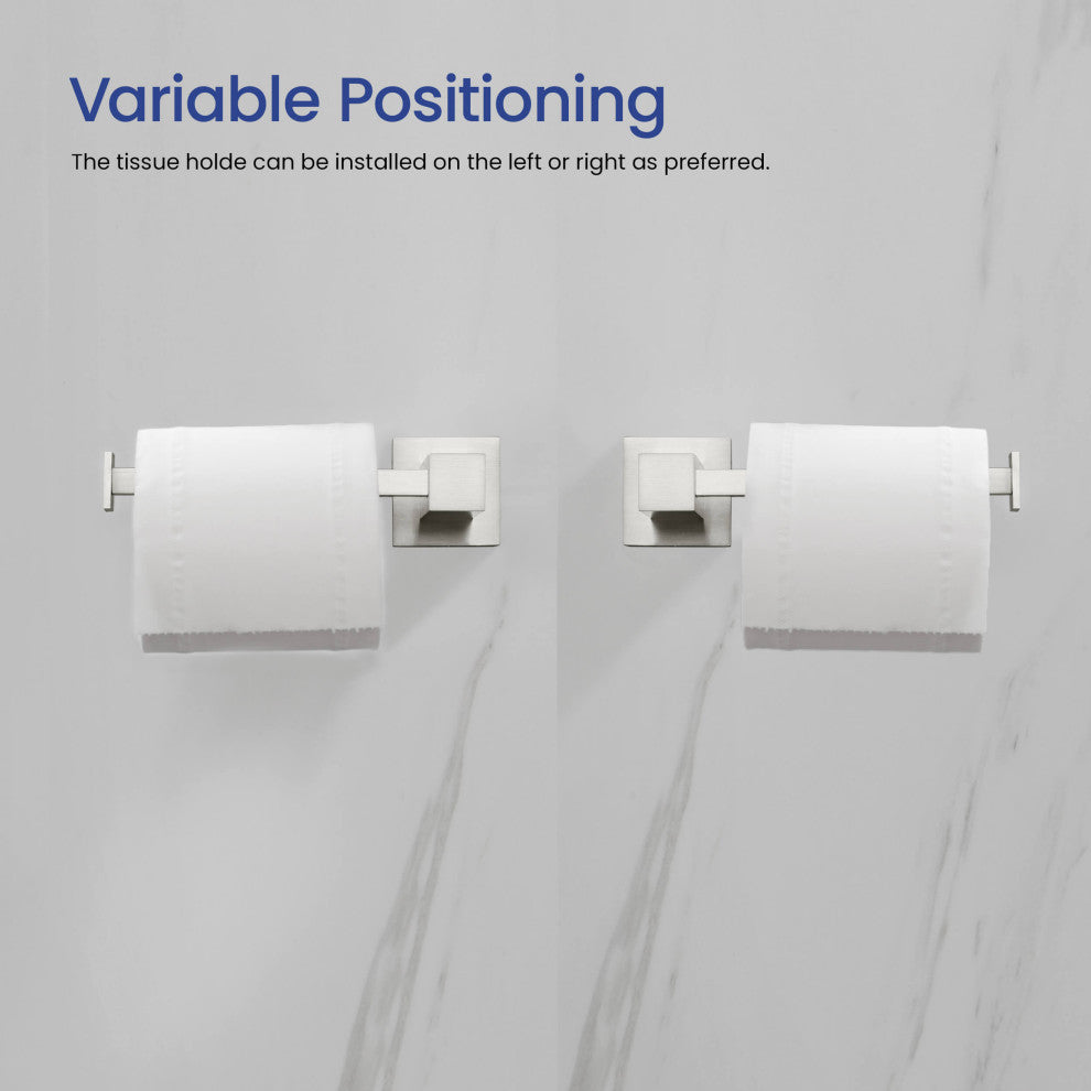 Cube 2-Piece Bathroom Hardware Set, Brushed Nickel