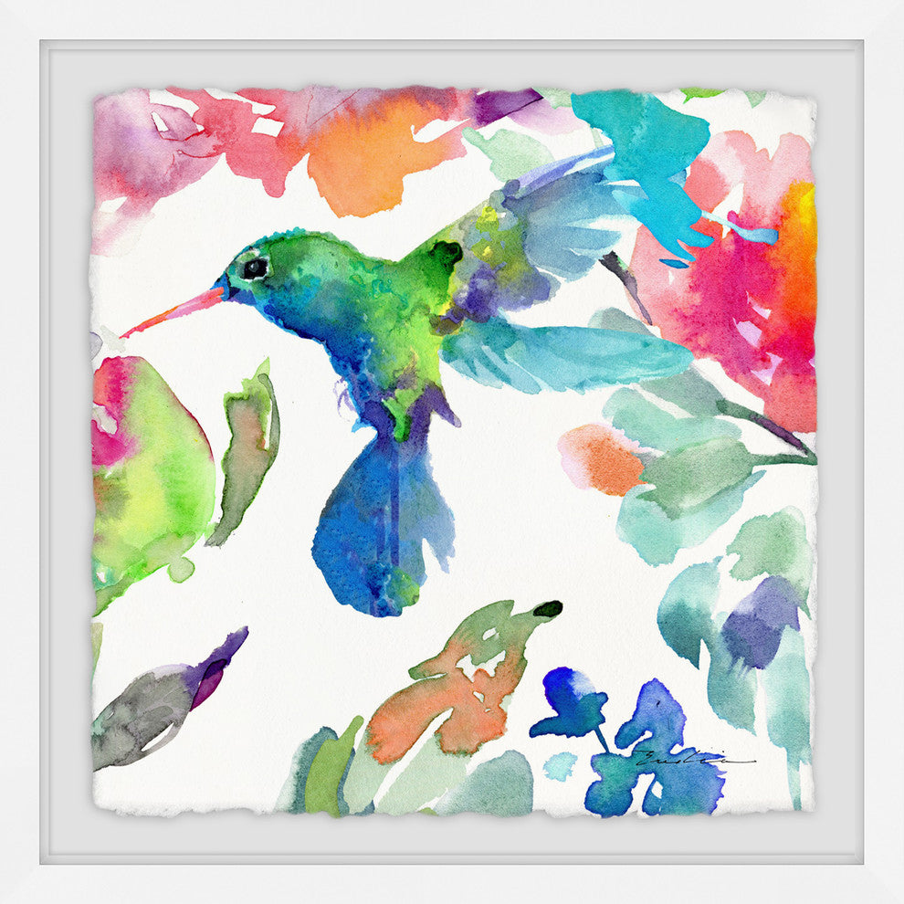 "Hearts That Flutter II" Framed Painting Print, 32"x32"