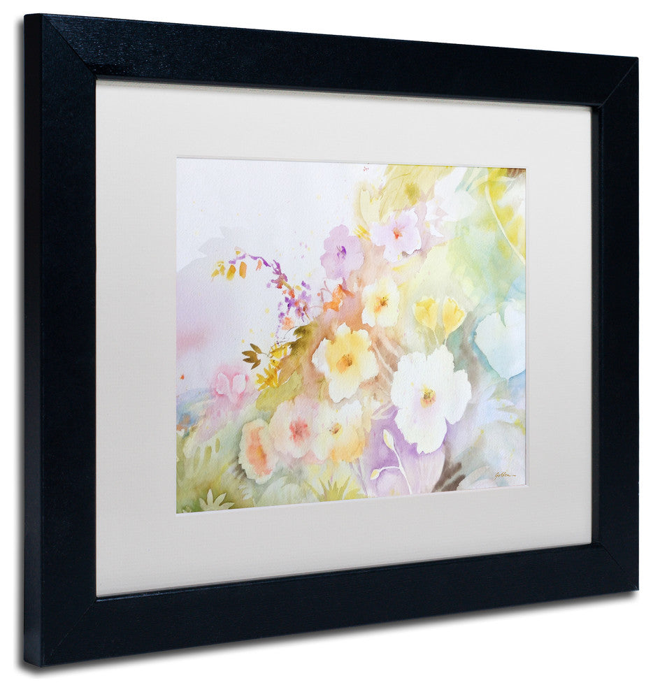 Sheila Golden 'Garden Magic' Matted Framed Art, Black Frame, White, 14x11