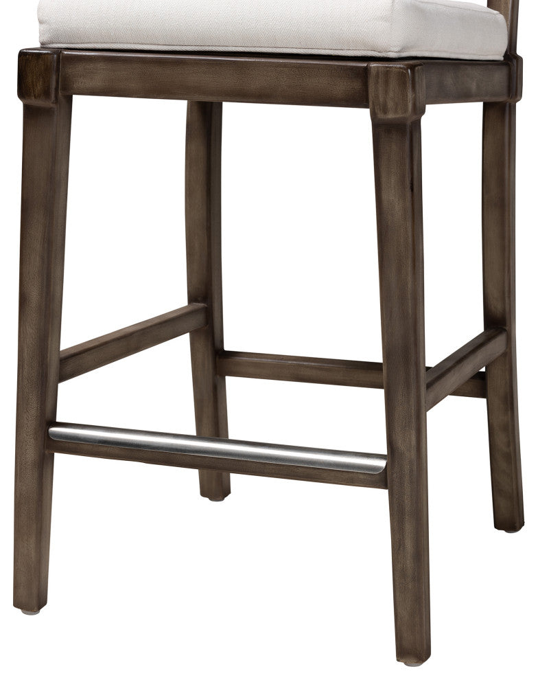 Eila Mahogany & Rattan Counter Stool