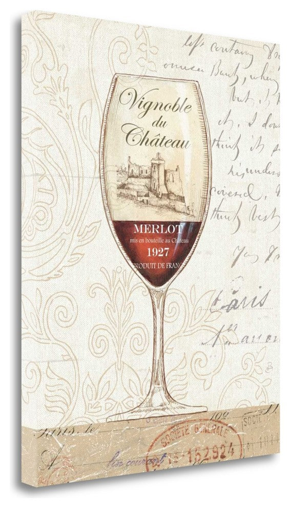 "Wine" By The Glass Ii, Giclee Print on Gallery Wrap Canvas, Ready to Hang