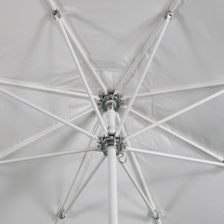 9' Round Flexibe Commercial Umbrella, White, Macaw