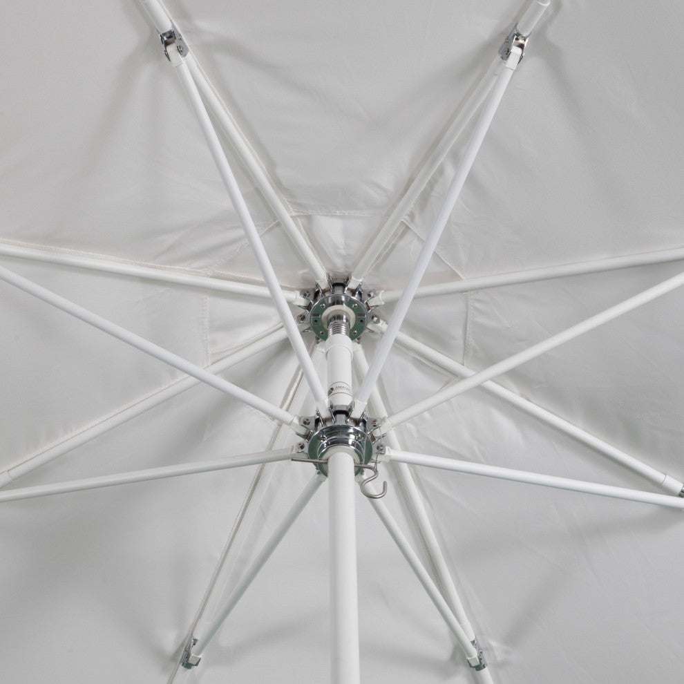 9' Round Flexibe Commercial Umbrella, White, Macaw