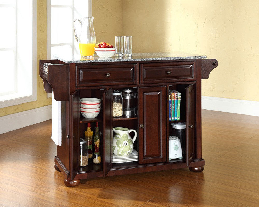 Crosley Furniture Alexandria MDF Wood Kitchen Island in Mahogany