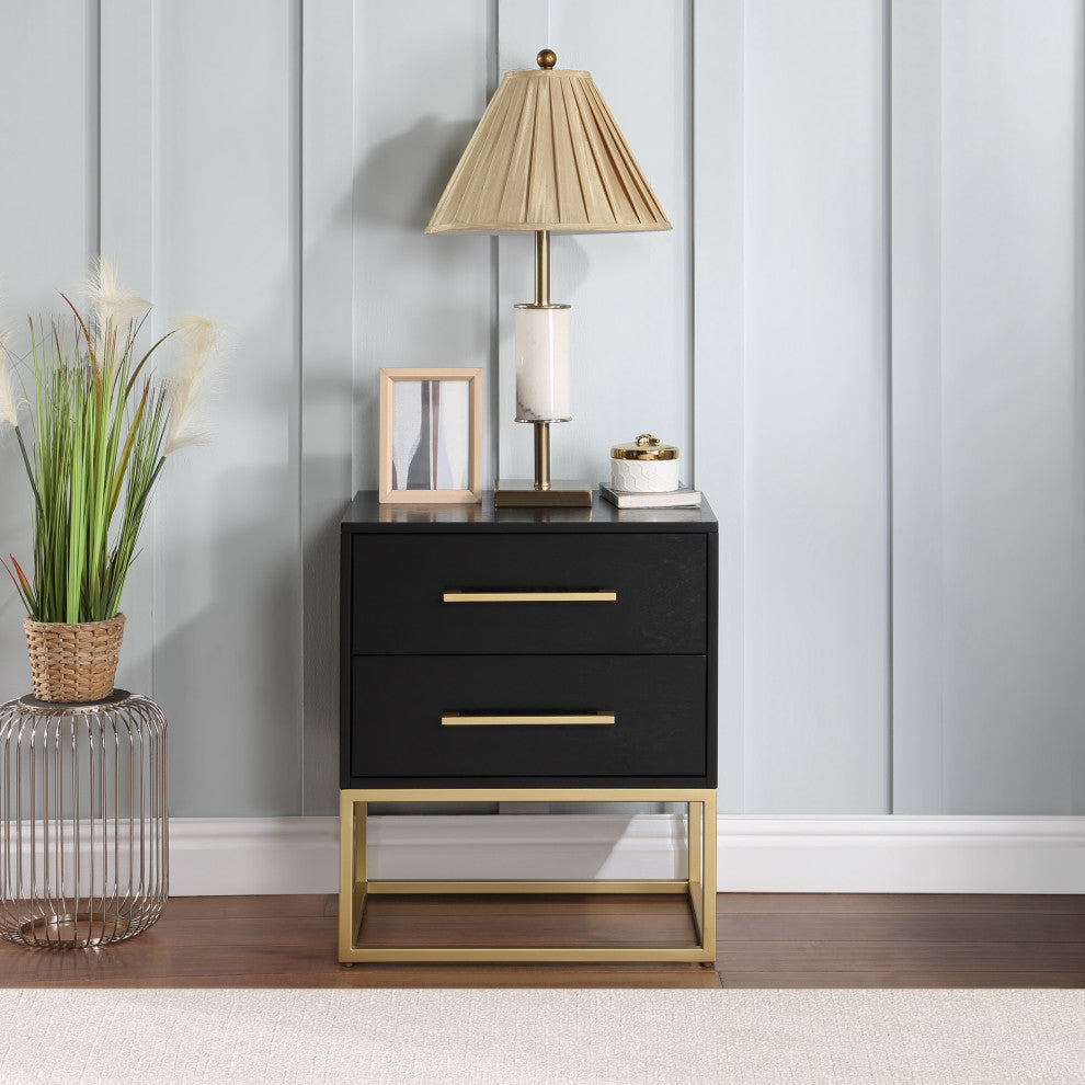 Maxine Night Stand, Rich Black Finish