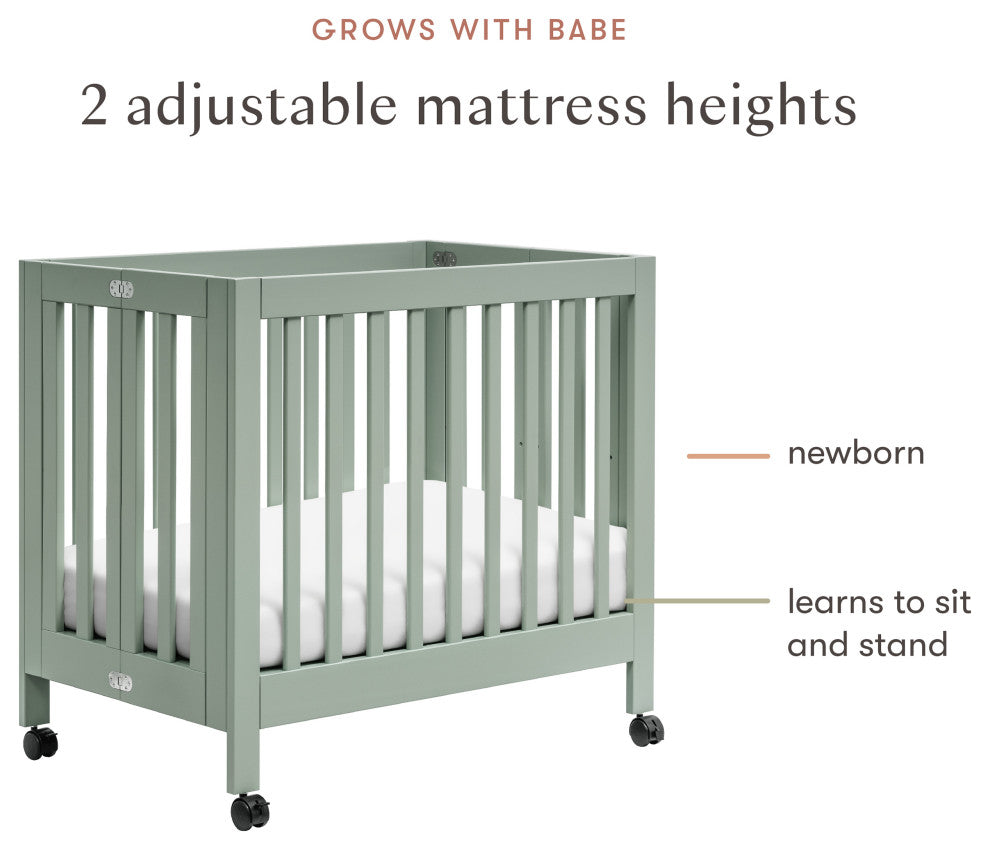 Origami Mini Crib, Light Sage