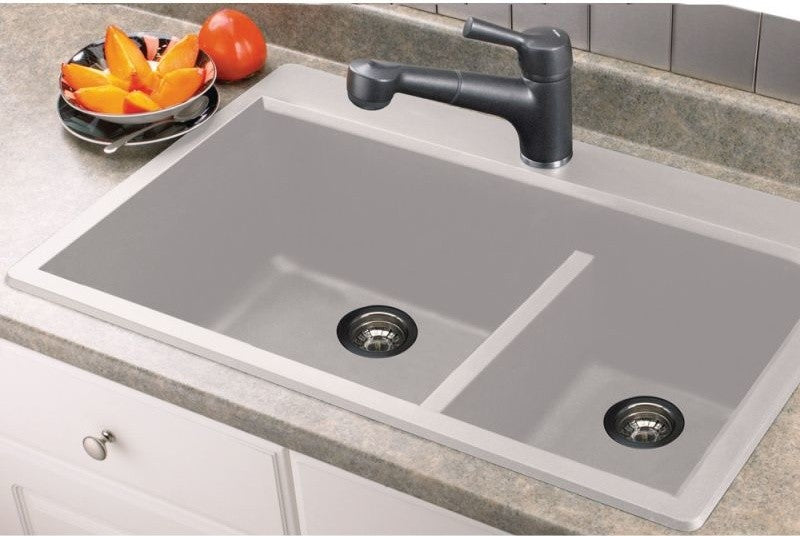 33-in x 22-in Drop-in Radius Granite Kitchen Sink
