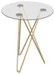 Geometric Clear Glass and Gold Round Table