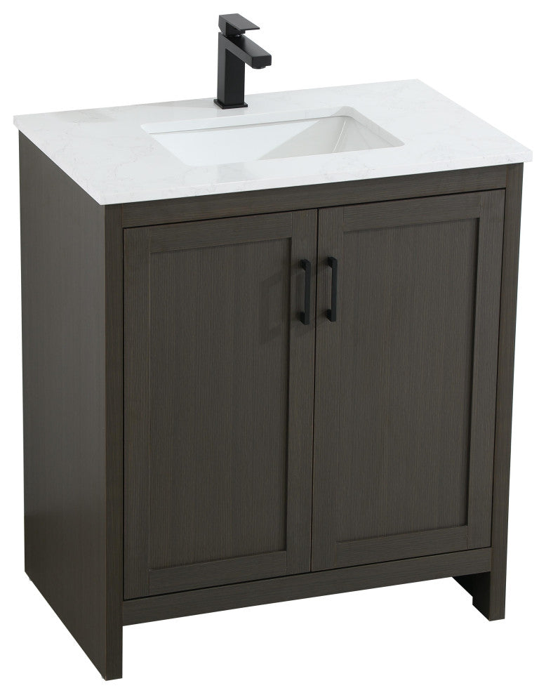 Home Living 30" Single Bathroom Vanity, Mocha Brown