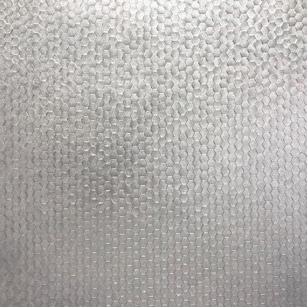 Carbon Silver Honeycomb Geometric Wallpaper Bolt