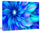 Massive Blue Fractal Flower, Floral Canvas Art Print, 20"x12"