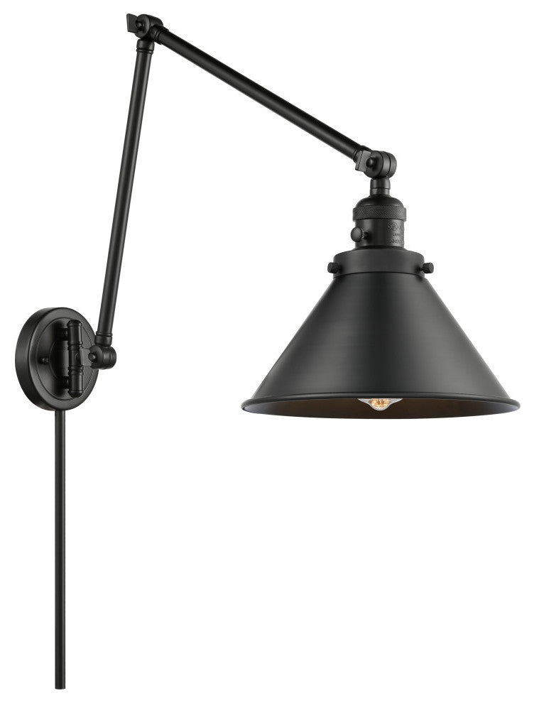 Briarcliff Swing Arm With Switch, Matte Black, Matte Black, Matte Black