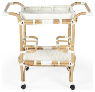 Selena White Rattan Bar Cart, 5397304
