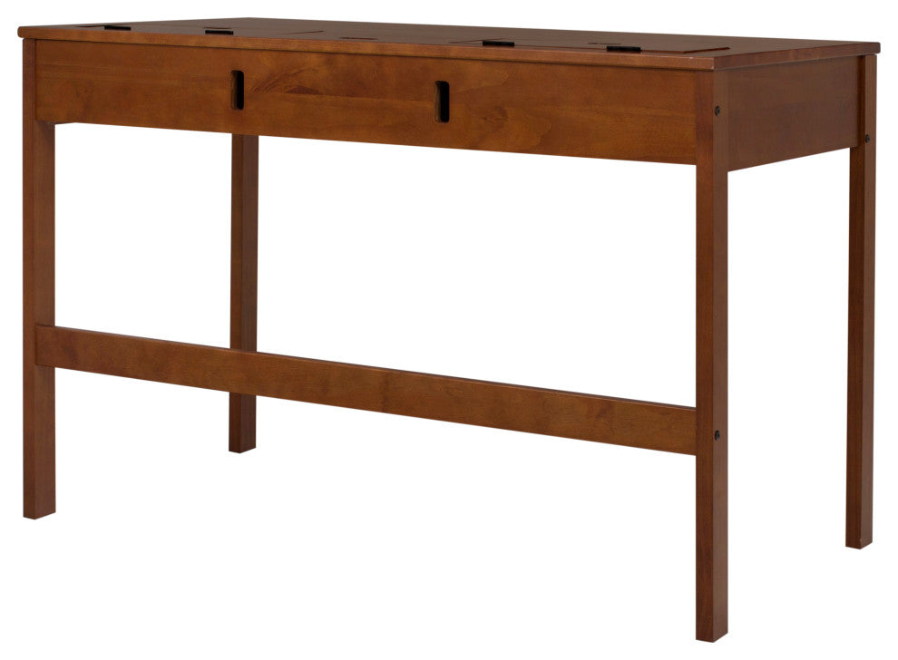 Memomad Bali Home Office Solid Wood Desk with Drawers (Caramel)