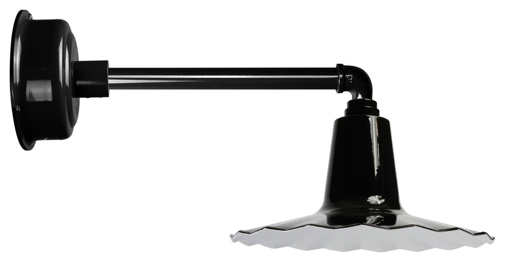 20" Iris LED Barn Light With Metropolitan Arm, Black