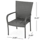 GDF Studio 5-Piece Murrary Outdoor Wood and Wicker Dining Set, Gray and Gray