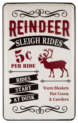 23.62"H Metal Enamel Reindeer Sign