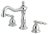 Heritage Two Handle 8" to 14" Widespread Lavatory Faucet with Brass Pop-up