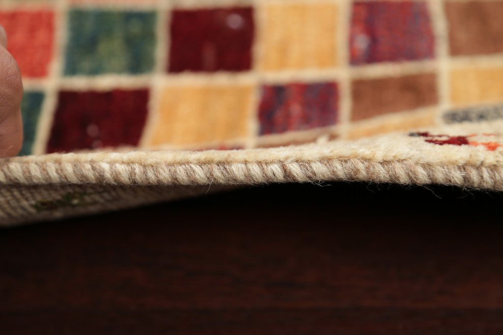 Consigned, Hand-Knotted Traditional Persian Gabbeh Oriental Area Rug, 4'0"X2'10"