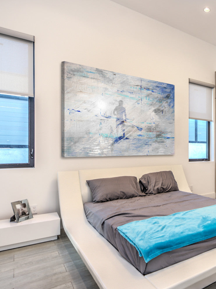 "Sunlight Paddling" Painting Print on Wrapped Canvas, 18"x12"