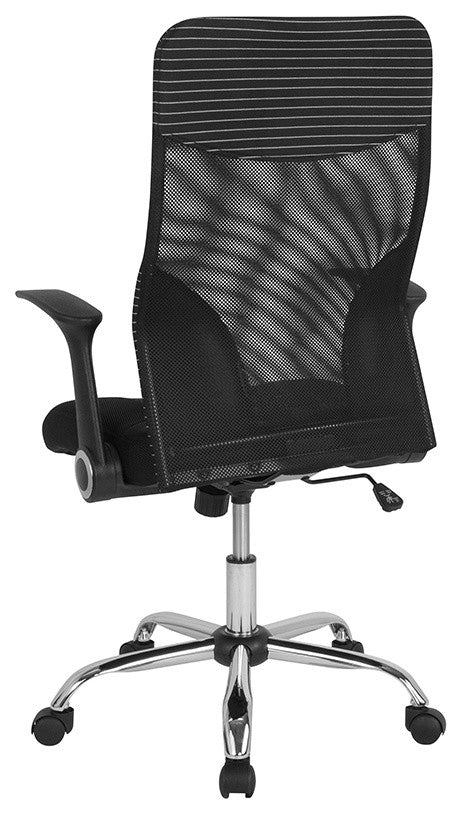 Milford High Back Office Chair With Contemporary Mesh Design-Black and White