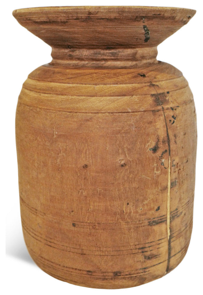 Consigned Old India Wood Pot 16
