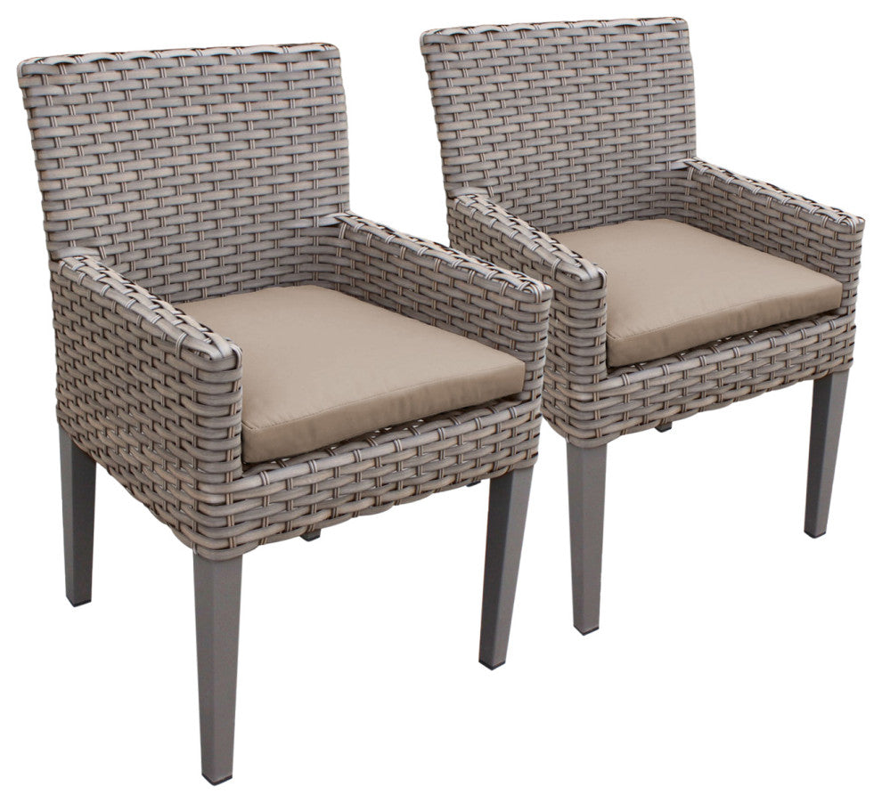 2 Florence Dining Chairs With Arms Aruba, Wheat