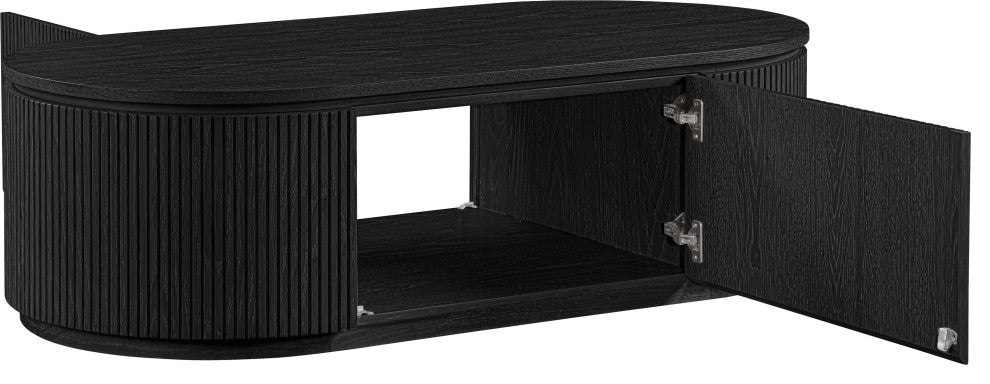 Moana Wood Storage Coffee Table, Black, 52" W X 26" D
