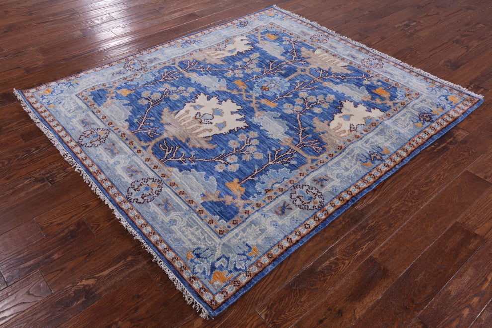 5' 10" X 6' 6" Turkish Oushak Hand Knotted Wool Rug - Q13651