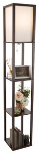 Etagere Style Brown Floor Lamp -3 Tiers Storage Shelving by Lavish Home