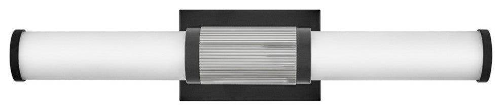 Zevi LED Vanity, Black With Chrome accents