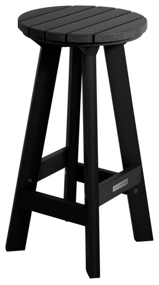 Birch Round Bar Height Stool, Black