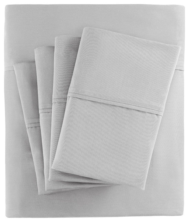 Madison Park 800 Thread Count Cotton-Blend Sateen 6-Piece Sheet Set, Light Grey