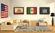 Micronesia Country Textured Flag Print With Brown Gold Frame, 19"X27"