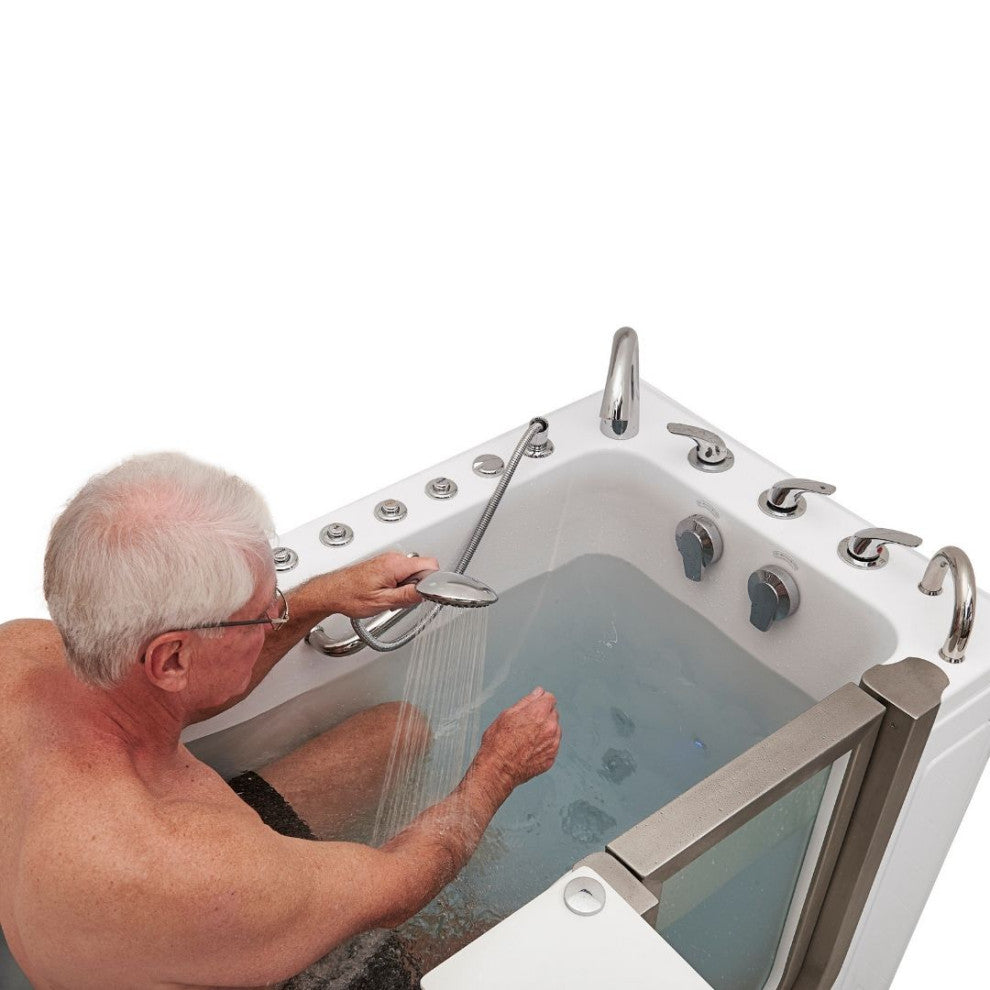 Ella Ultimate 30"x60" Acrylic Triple Massage Walk-In-Bathtub,Fast Fill Faucet