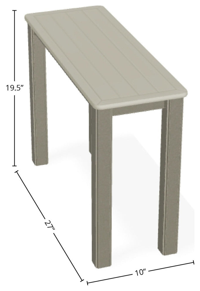 10" x 27" Marine Grade Outdoor End Table, Storm