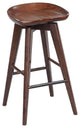 Contoured Seat Wooden Frame Swivel Barstool with Angled Legs, Natural Brown
