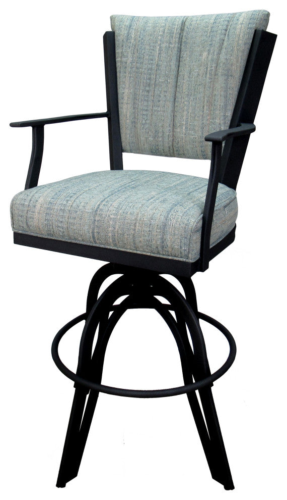 Montana Swivel Tilt Metal 30" Bar Stool or Counter 26" on A Base, Watusi Aquatint, Black, 30"