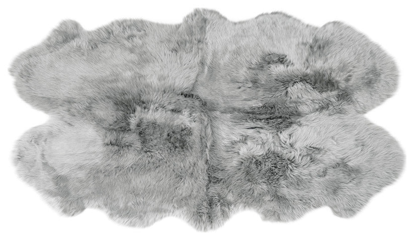 Modern Sheepskin Quarto Pelt 3'x5' Rug, Quiet Gray
