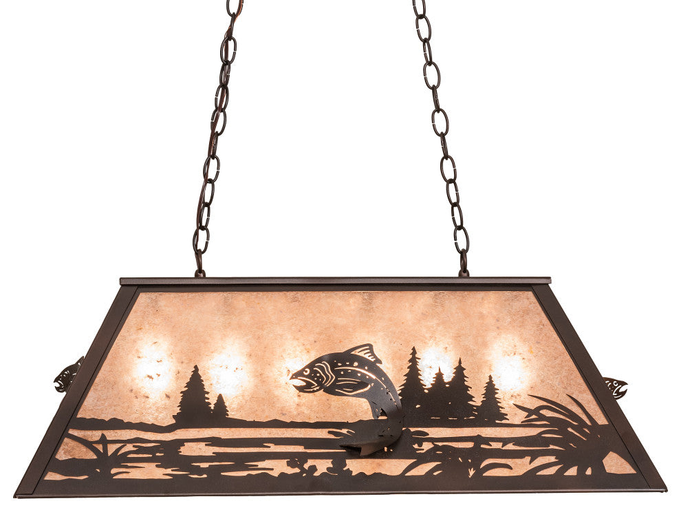 33 Long Leaping Trout Oblong Pendant