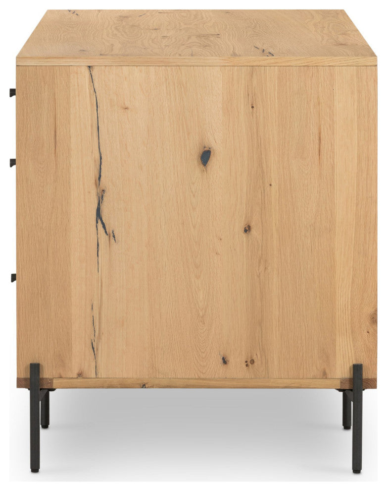 Eaton Executive Desk Light Oak Resin, Dark Gunmetal