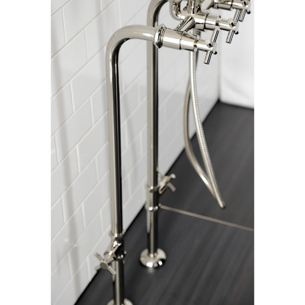 CCK8106DX Freestanding Tub Faucet With Supply Line, Stop Valve, Polished Nickel