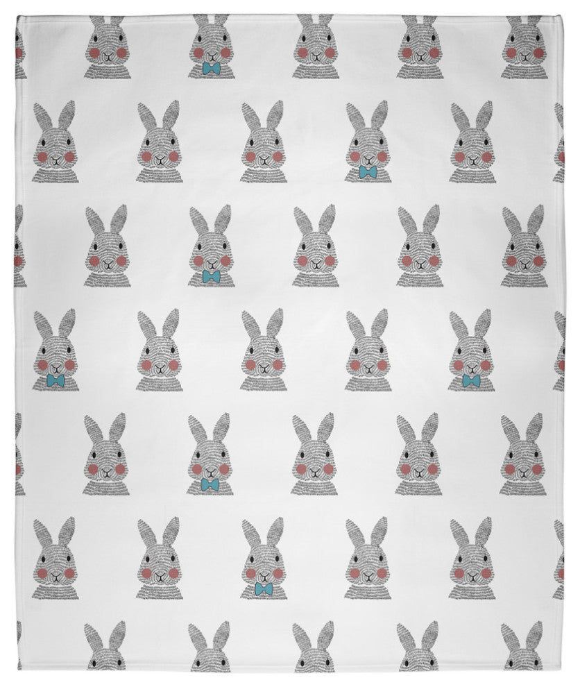 Easter Bunny Fluffle Throw Blanket, Explorer Blue, 60"x80"