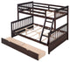TATEUS Twin Over Full Bunk Bed With Storage Drawers Wood Bunked Bed, Espresso
