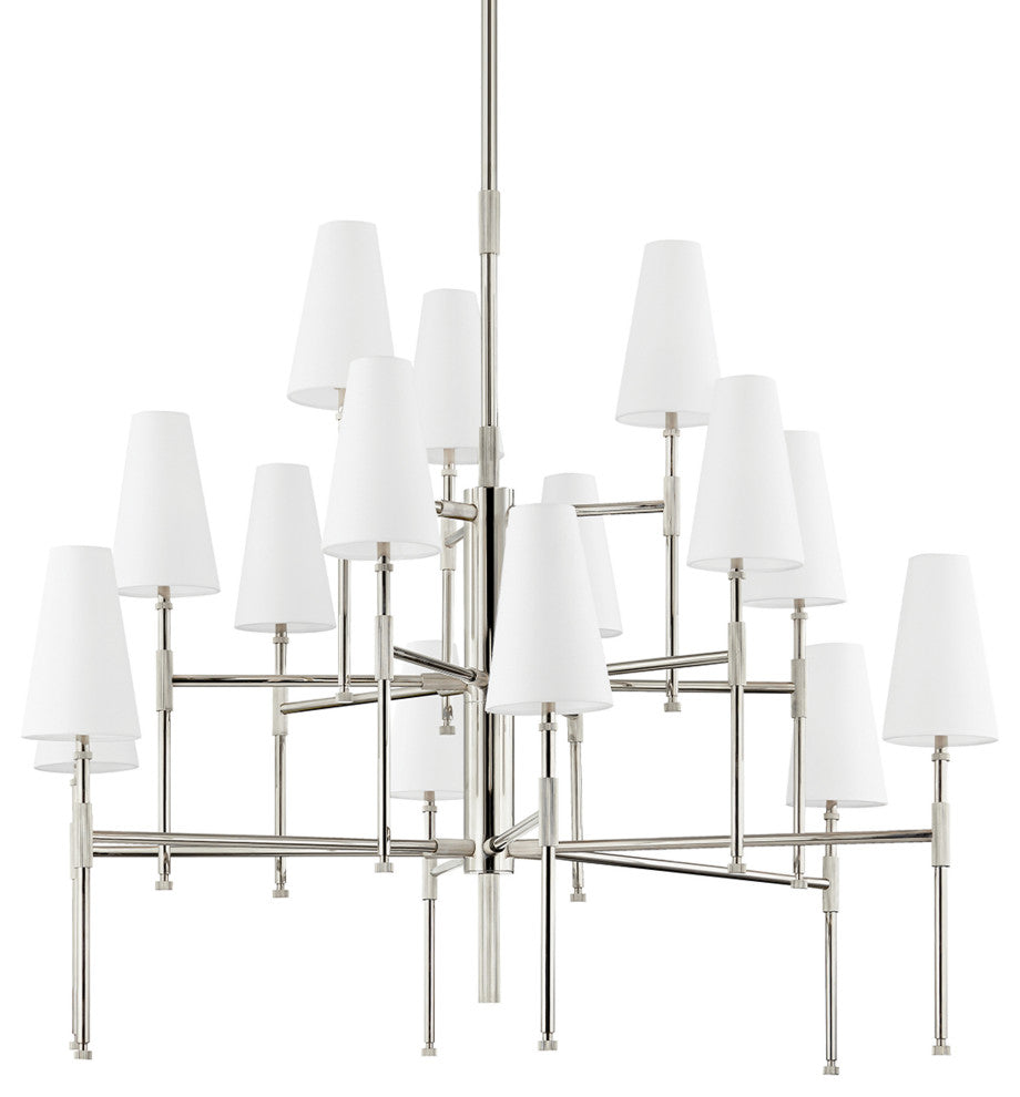 Bowery 15-Light Chandelier Polished Nickel Finish
